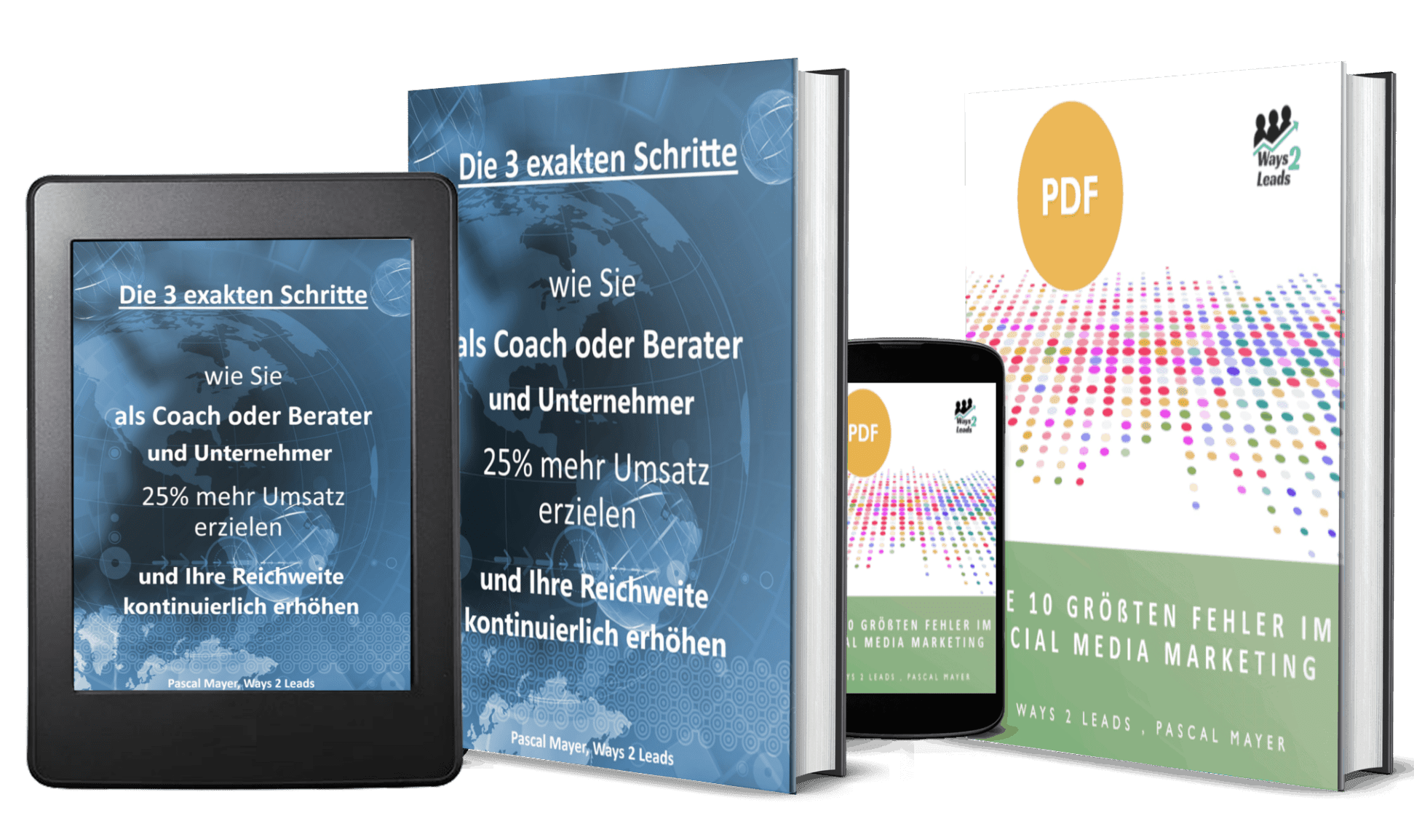 Mehr Umsatz, Reichweite & Social Media Reports ways 2 Leads .3D COVER Performance Marketing - Marketing-Dienstleister